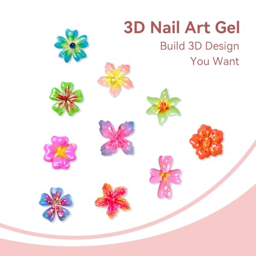 Bevimee 3D Nail Molding Gel Set - Clear White Nude Sculpting Gel for Nail Art, Beginner-Friendly