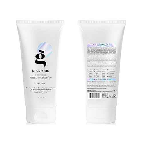 Ginger Milk Hair Gloss Clear Shine and Color-Enhancing Treatment with Hyaluronic Acid, Semi-Permanent Color for Dull & Dry Hair Sulfate Free | BE BRIGHT 5 Fl Oz | 150 ml