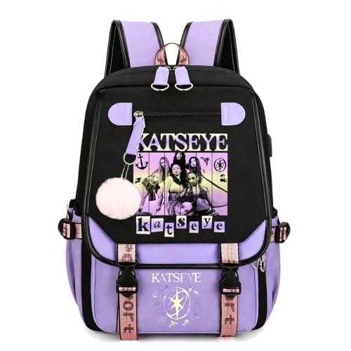 KATSEYE Kpop Aesthetic Backpack with USB Charging Port