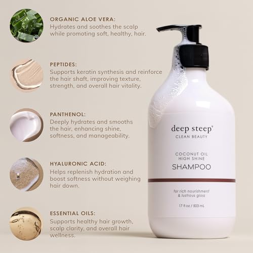 Deep Steep Argan Oil Hydrating Volume Shampoo, 17 oz ? Volumizing Shampoo with Argan Oil, Aloe, Marula Oil & Rice Protein ? Sulfate-Free, Vegan, Clean Beauty Hair Care, Full Hydration