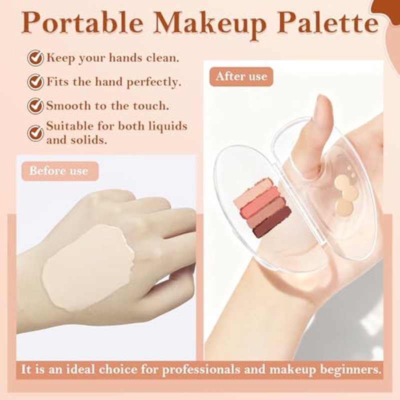 Foldable Acrylic Makeup Palette with Spatula – 4 Pack