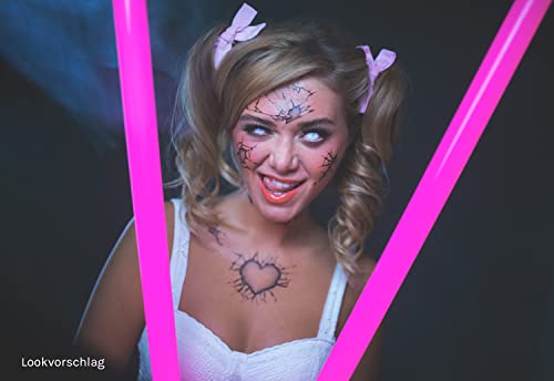 Broken Doll Temporary Tattoo Face Sticker (2-Pack)