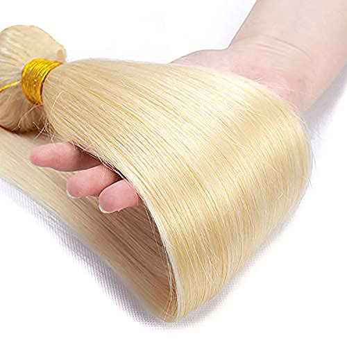 #613 Blonde Bundles Straight Bundles Human Hair 12 Inch Unprocessed Brazilian Virgin Weave Hairs Honey Blonde 1 Bundle 50 Gram Per Bundle Human Hair Extensions