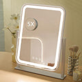 HIEEY Vanity Mirror with Lights, 3 Color Modes, 5X Magnification, Touch Control, 360° Rotation, White, Gift Box