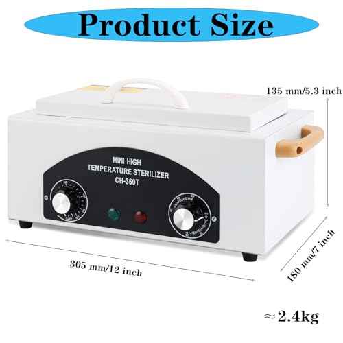 WINB High Temperature Sterilizer Autoclave Machine, Mini High Temperature Autoclave Machine with Timer 110V 300W, 1.5L Capacity, for Dental Tools, Nail Salon & Barber Equipment with Handle