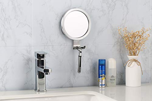 Ettori Fogless Shower Mirror with Razor Holder - 3 Suction Cups