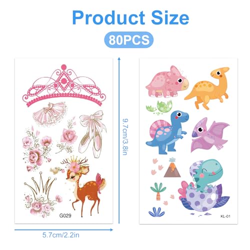 Zhtulck 600+ Waterproof Temporary Tattoos Set for Kids