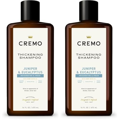 Cremo Juniper & Eucalyptus Barber Grade Thickening Shampoo,16 Fl Oz,(Pack of 2)