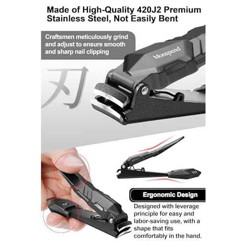 Nail Clippers with Catcher ? No Splash Nail Cutters Fingernail and toenail Clippers for Thick Nail£¬ Stainless Steel Fingernail Cutter for Men Women£¬Custom Flannelette Bag Storage
