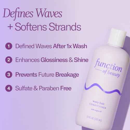 Function of Beauty Wavy Hair Conditioner, XL - Sulfate-Free Conditioner for Natural Wavy Texture - Lightweight, Anti-Frizz, Strengthening & Hydrating with Argan Oil - Hair Care Products