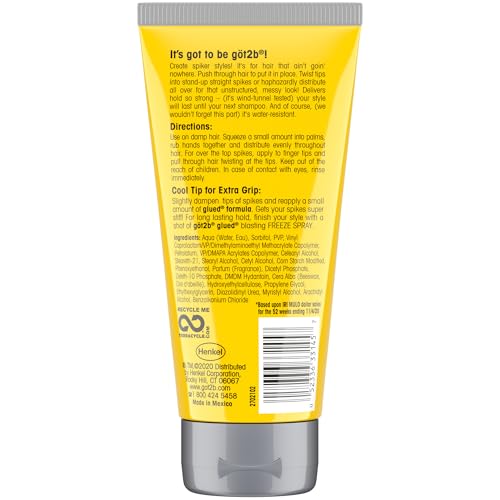 Got2b Glued Spiking Hair Gel 6oz Tubes + Travel Size