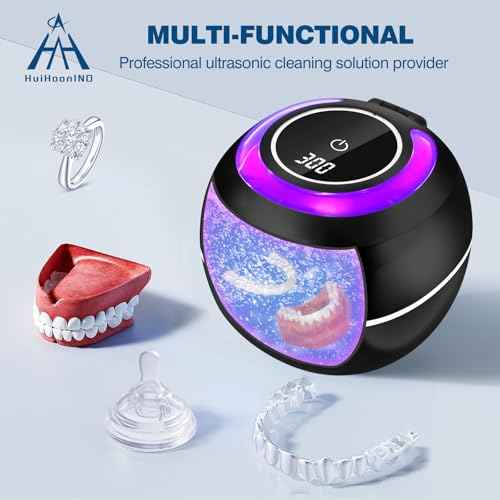 Dental Ultrasonic Retainer Cleaner Machine: 42KHz 28W 180ml,Dental Cleaning Pod for Dentures, Aligners & Mouthguards