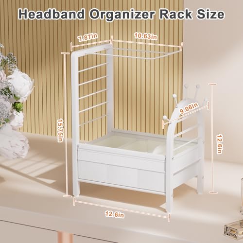 Headband Holder Organizer with Anti-Slip Base - Hair Accessory Storage Rack