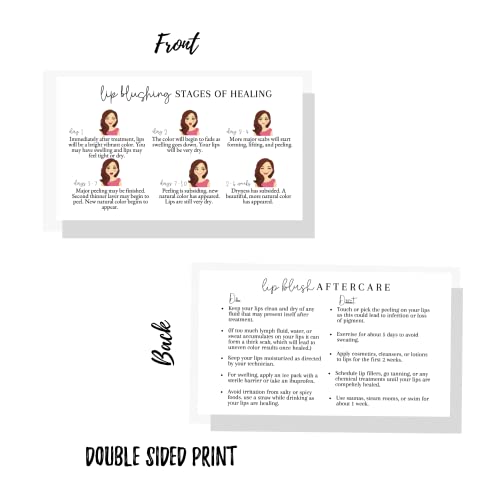 Lip Blush Aftercare Instruction Cards | 50 Pack Business Card Size