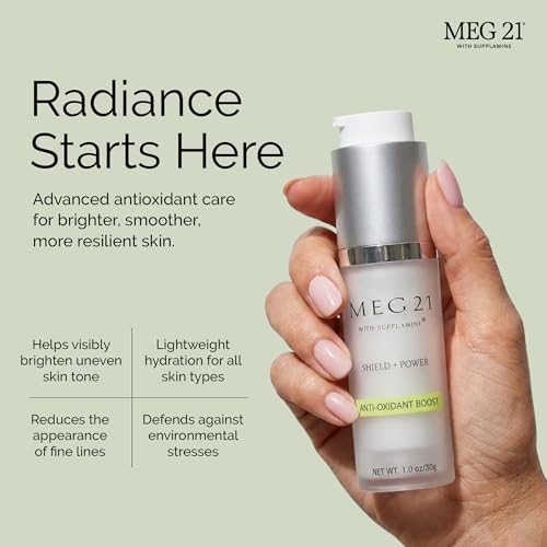 MEG 21 Anti-Oxidant Boost Serum for Face ? Helps Reduce the Look of Dark Spots, Wrinkles & Sun-Related Skin Stress ? Brightening Serum with Vitamin C?Rich Gooseberry and Patented SUPPLAMINE (1 oz)