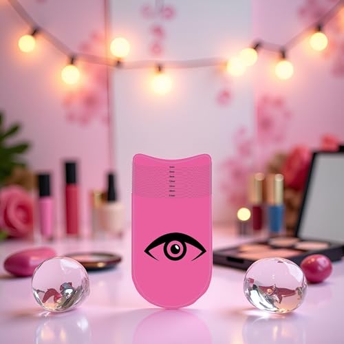 3Pcs Eyelash Ruler,Eyelash Stencils Ruler for Measure Eyelashes Length Curling Degree Ruler Eyebrow Lash Measuring Tool Beauty Tools(Pink)