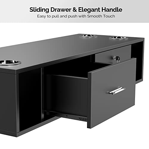 OmySalon Wall Mount Styling Station with 5 Dryer Holders