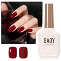 GAOY Burgundy Red Gel Nail Polish 16ml Soak Off UV LED Cure at Home