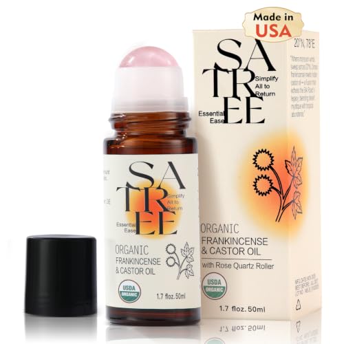 Organic Castor & Frankincense Oil Roll-On with Rose Quartz
