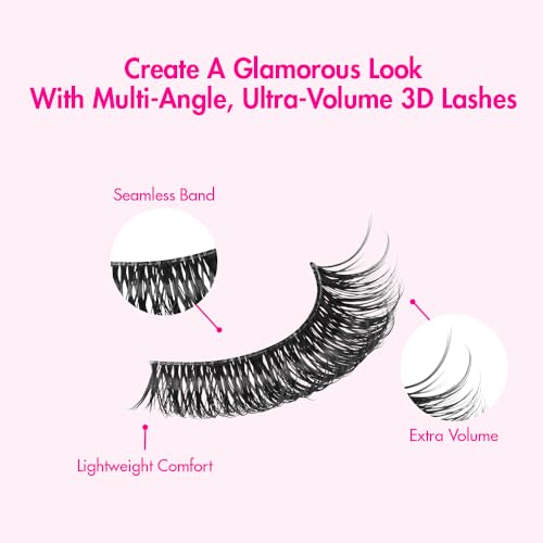 i-ENVY 3D False Lashes, 3 Pairs Fluffy Wispy Strip Eyelashes