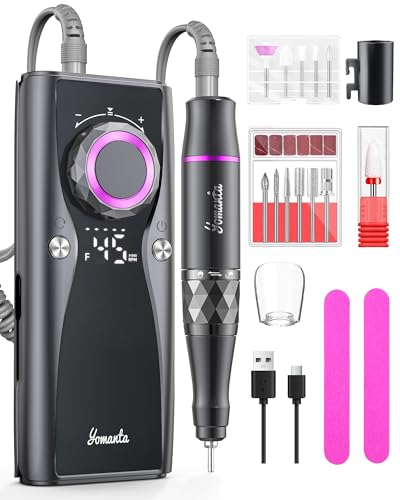 Yomanta Professional Electric Nail Drill Kit - 45000 RPM, 12 Bits
