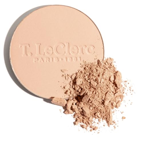 T. Leclerc Compact Pressed Powder - Super-Blendable Face Makeup Longwear Portable Matte Finish Radiant Natural Medium to Full Coverage Airbrushing Mineral Base For Pores & Imperfections (Sable)