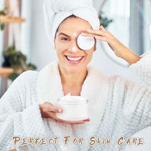 4 Pcs 200g/6.7oz Frosted Cosmetic Containers Glass Jar Empty Sample Jars with Bamboo Lids for Cream Lotion Lip Balm Makeup