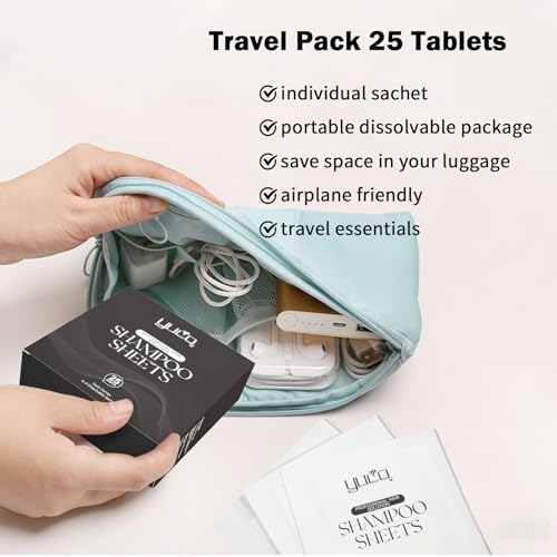 YUCO Travel Hair Shampoo Sheets - 25 Individual Sachets
