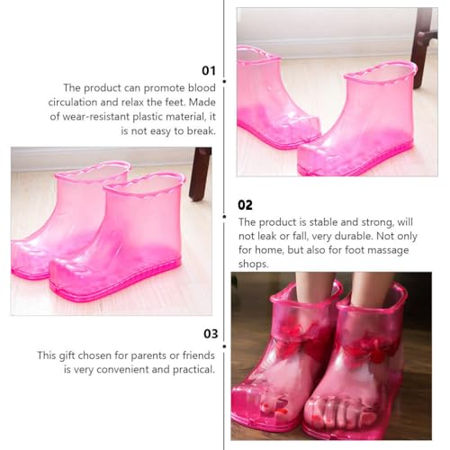 ARTIBETTER Home Slippers 2Pcs Foot Spa Shoes Foot Massager Thermal Massage Bath Shoes 16.5cm Slipper