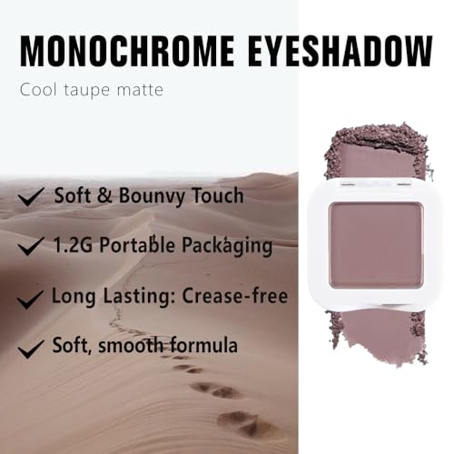 Kaely Taupe Single Eyeshadow - Blendable Matte Neutral Powder Shadow 05