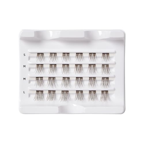 KISS FALSCARA False Eyelashes WISPS Multipack, Bambi, DIY, Natural, Ultra Glam, Invisible, Rewearable 3x, Buildable & Customizable, Easy To Apply, Split Lash Tip | 24 Wisps