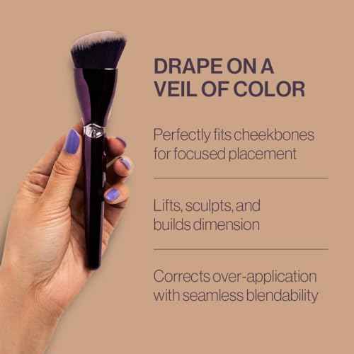 Anisa Beauty Angled Cream Blush Brush Premium Synthetic Fibers - Precision Brush for Balm, Cream, Liquid, or Stick Blush. - Vegan & Cruelty-Free