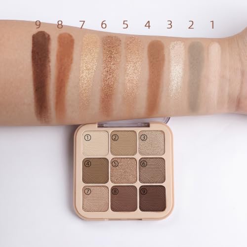 9-Color Neutral Eyeshadow Palette - Matte & Shimmer