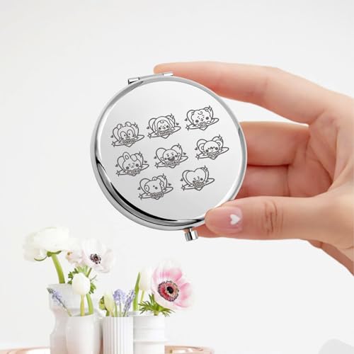 KEYCHIN K-Pop Boys Pocket Mirror Korean Group Fans Gifts Korean Bangtan Compact Makeup Mirror for K-Pop Fans (BT Mang-S)