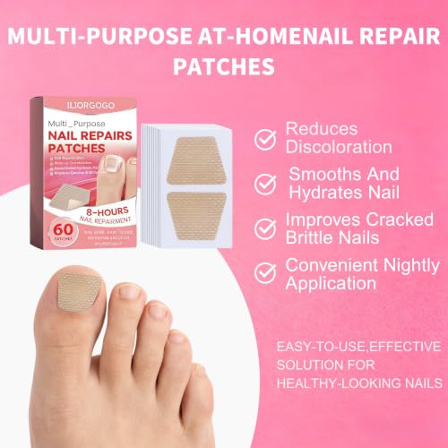 60 Pcs Nail Care Patches - Hydrating Overnight Repair for Healthy Nails