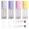 Qeuly 4Pcs 6ml Empty Lip Gloss Tubes with Wand & Colorful Caps