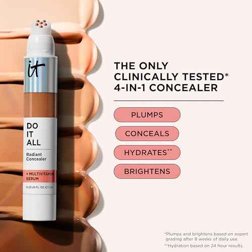 IT Cosmetics Do It All Radiant Concealer ¡©¡©? Makeup Concealer ? Hydrate & Brighten ? Creaseless Medium Coverage & Radiant Finish ¡©¡©? Niacinamide & Hyaluronic Acid - 0.2 Fl Oz