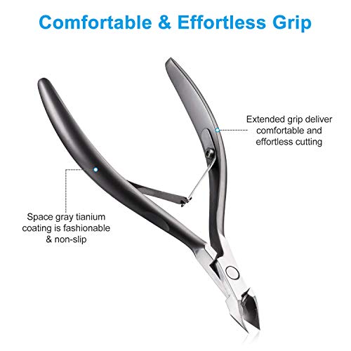 opove X7 Professional 3/4 Jaw Cuticle Nippers & Trimmer, Space Gray
