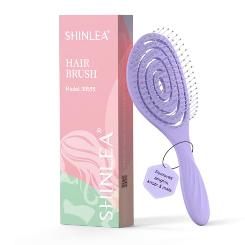 SHINLEA Detangling Hair Brush for All Hair Types - Purple