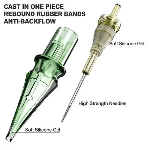 Tattoo Needles,Solong Pro 20Pcs Disposable Tattoo Cartridge Needles 1005 Round Liner X-Taper Needle Cartridges(1005RL) EN01S-20-1005RL-X