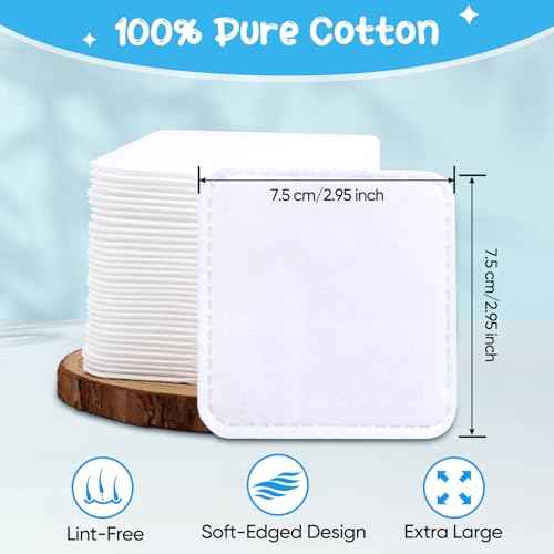 Eye Cotton Pads (160-Count) - 100% Pure Cotton, Lint-Free, Soft-Edged Design, Extra Large, Suitable for Eyes, Apply Toner, Remove Makeup, Spot Cleanse, Remove Nail Polish