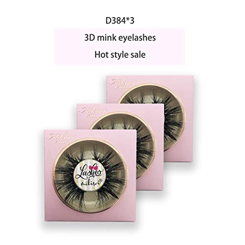 Mikiwi 3D Mink Lashes - 20mm Fluffy Dramatic, 3 Pairs