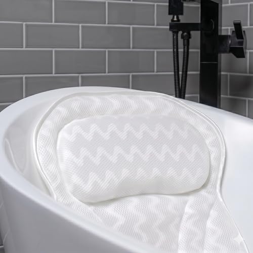 Bath Haven Spa Pillow with Suction Cups - Thick Neck & Back Support