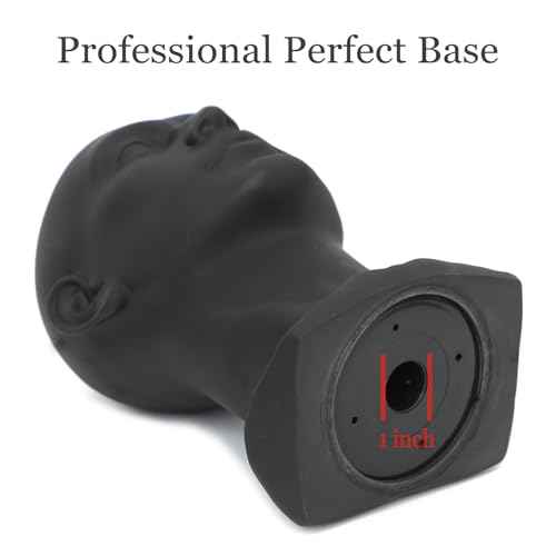 Male Mannequin Head Professional PVC Manikin Head for Display Wigs Hats Headphone Mask Sunglasses Scarf Jewelry Display Stand (Black Matte)