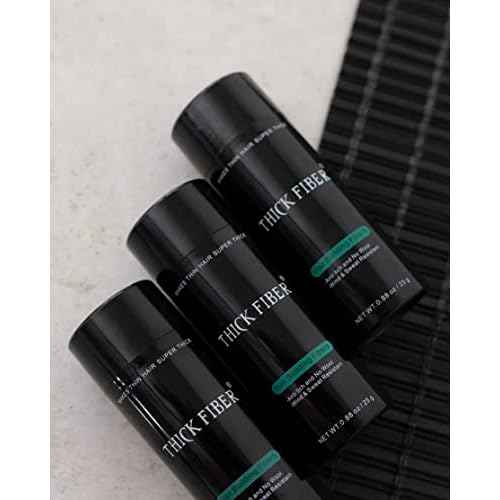 THICK FIBER Hair Building Fibers for Bald Spots & Thinning Hair (LIGHT BROWN, Pack of 3) - 25g Bottle - Conceals Hair Loss in Seconds - Hair Fibers for Men & Women