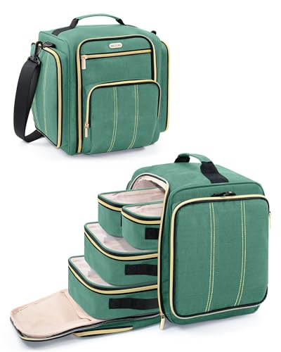 Large Travel Makeup Bag with 4 Removable Pockets