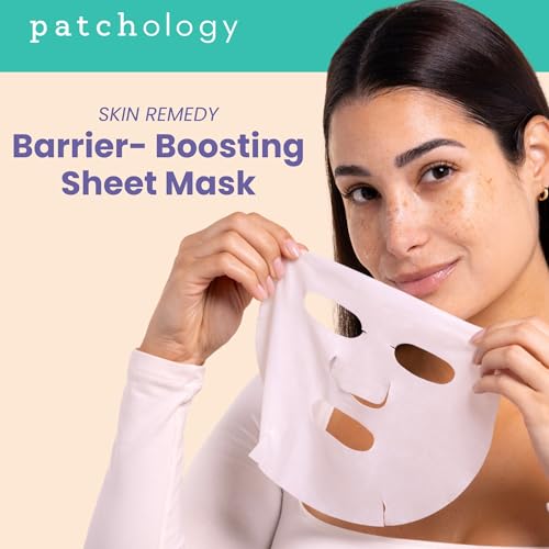 Patchology Skin Remedy Barrier-Boosting Sheet Mask ? Single Use Face Mask with Ectoin, Ceramides & Probiotics ? Hydrates, Protects & Nourishes ? Suitable for Sensitive & All Skin Types