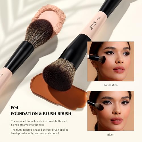 Jessup Face Double Sided Makeup Brushes Set T503 Bundled with Face Makeup Brushes T508
