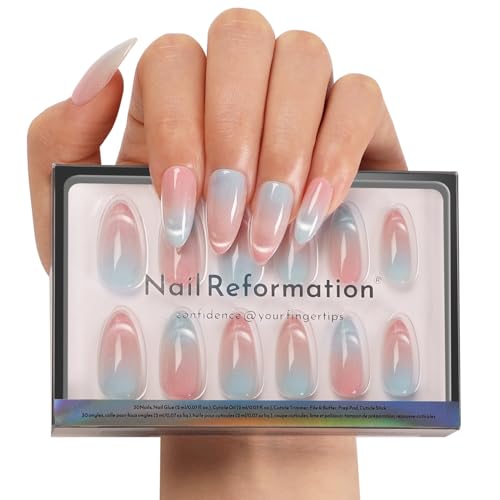 Nail Reformation Iridescent Ice Press-On Nails - Pink Medium Almond, 30 Pcs