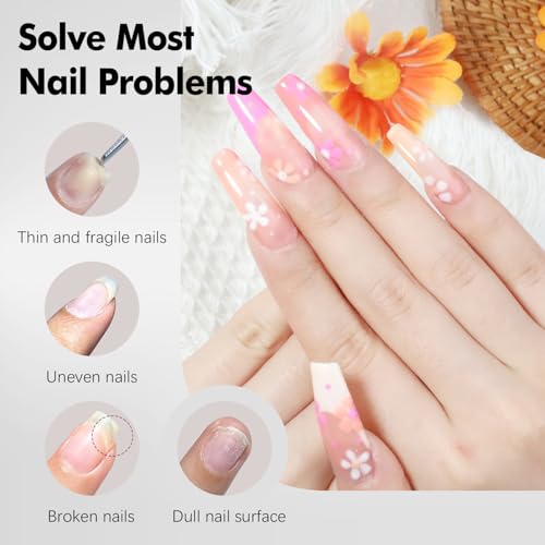 FZANEST Clear Rubber Base Builder Gel - HEMA-Free Nail Strengthener Coat